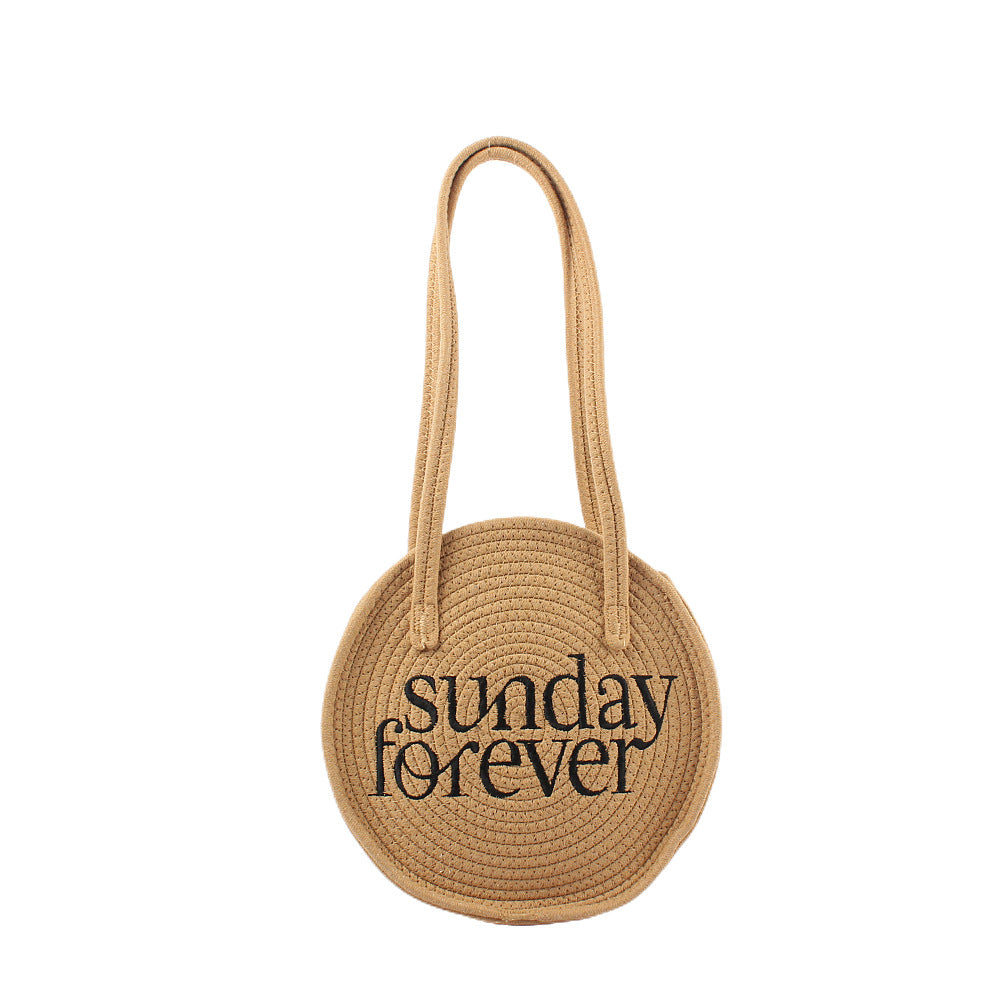 Round tote bag with stylish lettering Stornfield