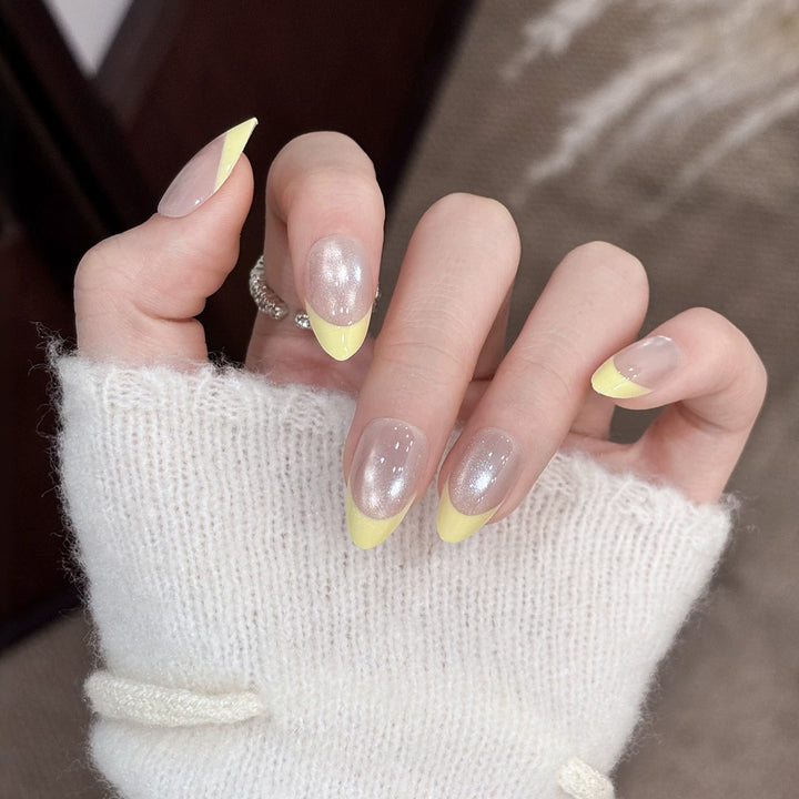 Elegant Glitter French Tip Press-On Nails