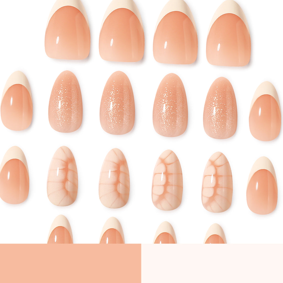 Artful nail extensions with shimmering glitter and unique design Stornfield