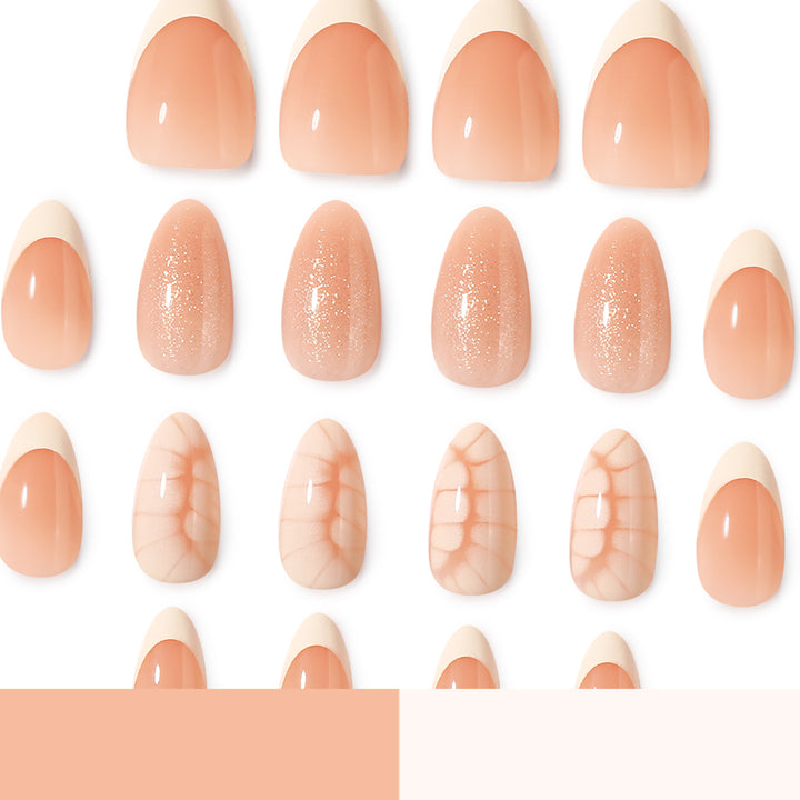 Artful nail extensions with shimmering glitter and unique design Stornfield