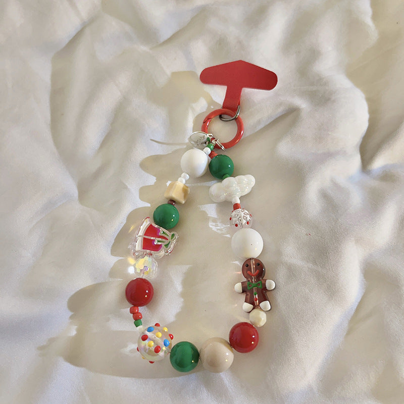 Whimsical Holiday-Themed Beaded Charm Keychain Stornfield