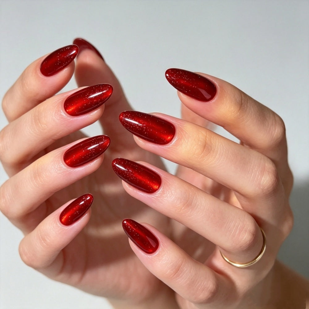 Premium Glossy Almond-Shaped Press-On Nails Stornfield