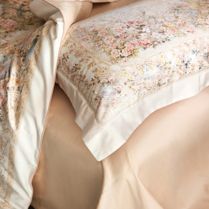 Floral Satin-Feel Duvet Cover Set with Oxford Shams