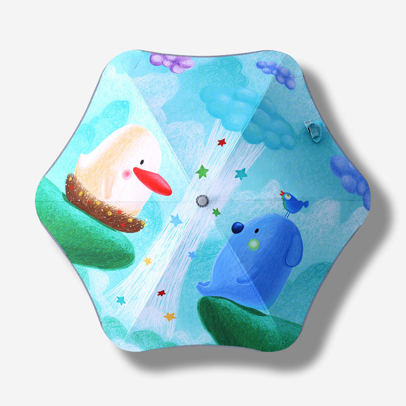 Ladies children's friendly folding umbrella with dinosaur design Stornfield