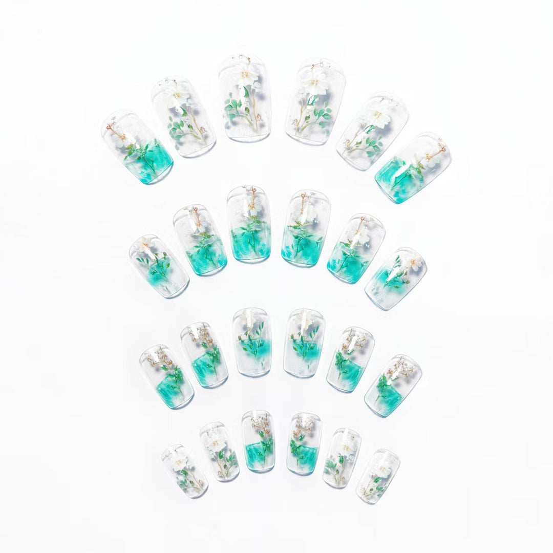 Artificial nails with botanical flower design Stornfield