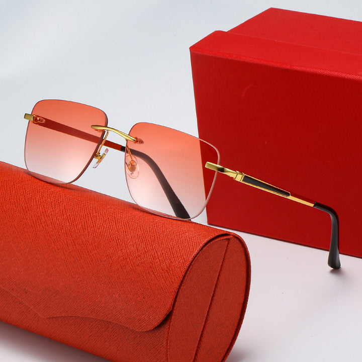 Women's fashionable rectangular semi-rimmed sunglasses with innovative design Stornfield