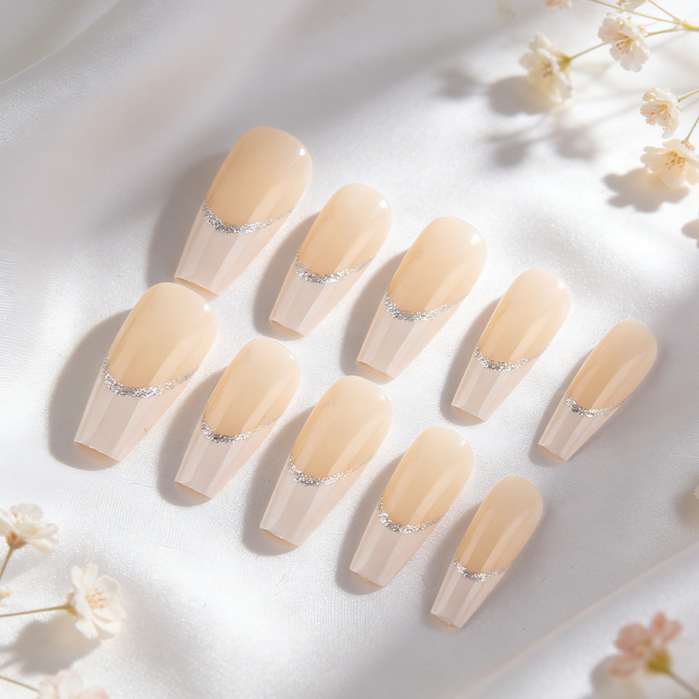 Elegant Press-On Nail Set with Rhinestone Accents Stornfield