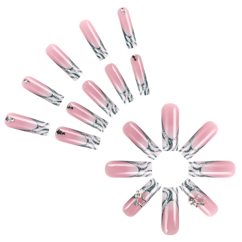 Glittery Star-Embellished Press-On Nails Stornfield