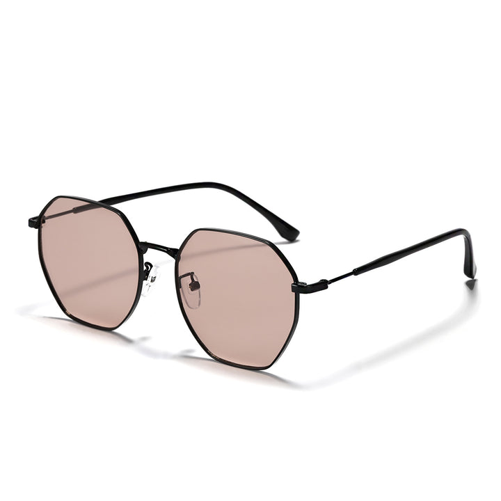 Women fashionable octagonal sunglasses with trendy metal frame Stornfield