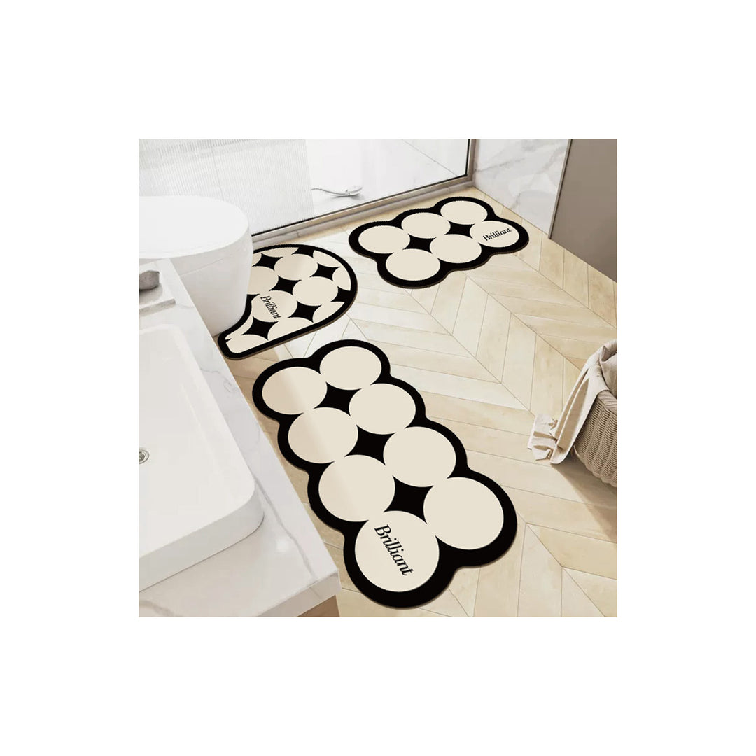 Unique Bubble Design Bath Mat Set