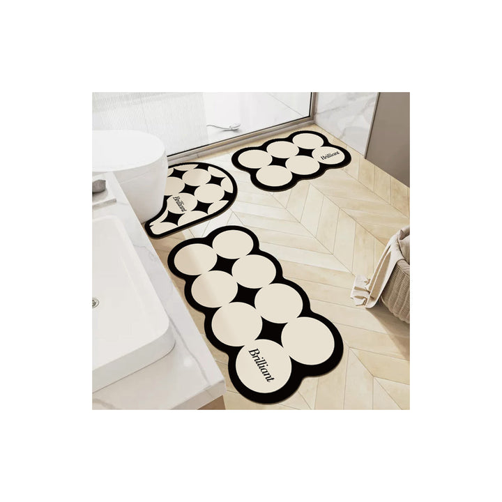 Unique Bubble Design Bath Mat Set