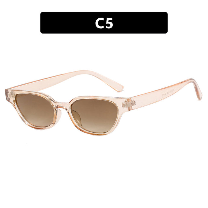 Women's fashionable sunglasses with curved frame and brown lenses Stornfield