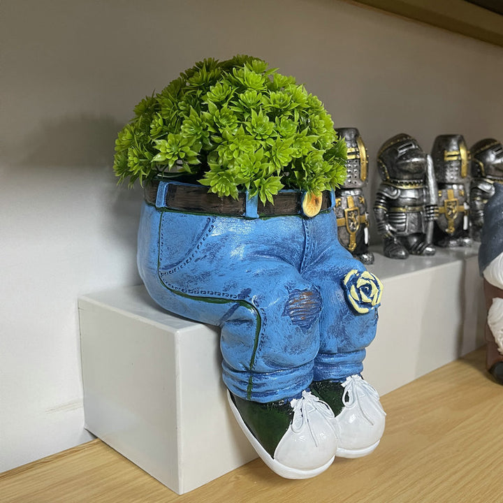 Decorative plant figure in denim look Stornfield
