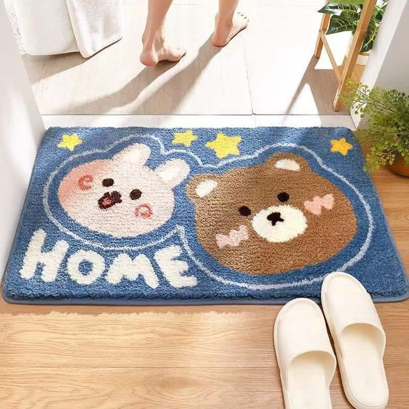 Cartoon-Like Plush Bath Mat for Home