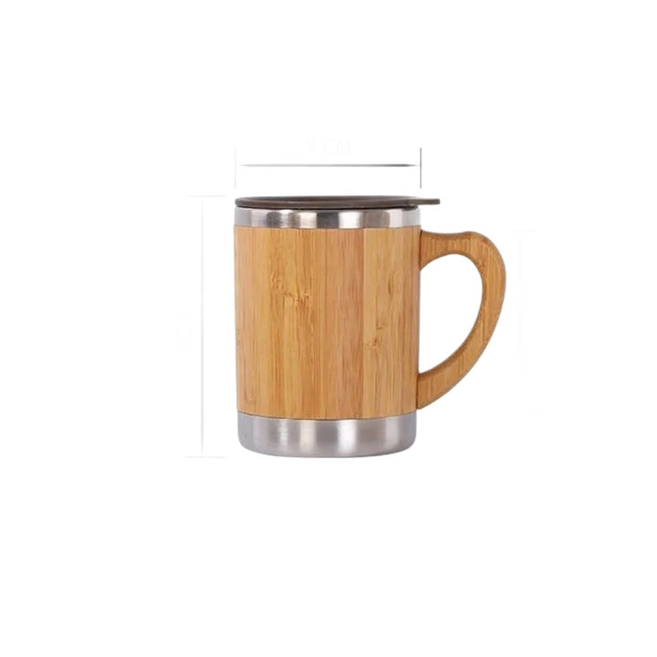 Women sustainable insulated coffee mug with wooden handle Stornfield