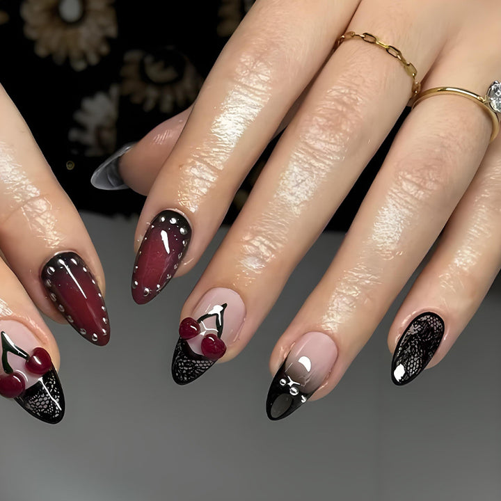 Nail art set with playful fruit and flower designs Stornfield