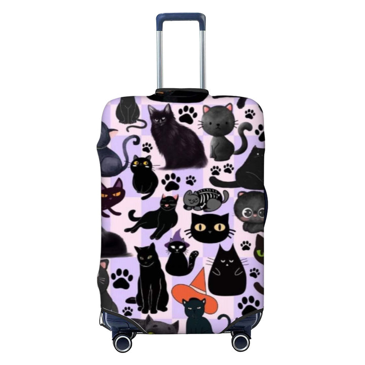 Unisex hard-shell cabin trolley with vintage travel illustration, 360° swivel wheels and telescopic handle Stornfield