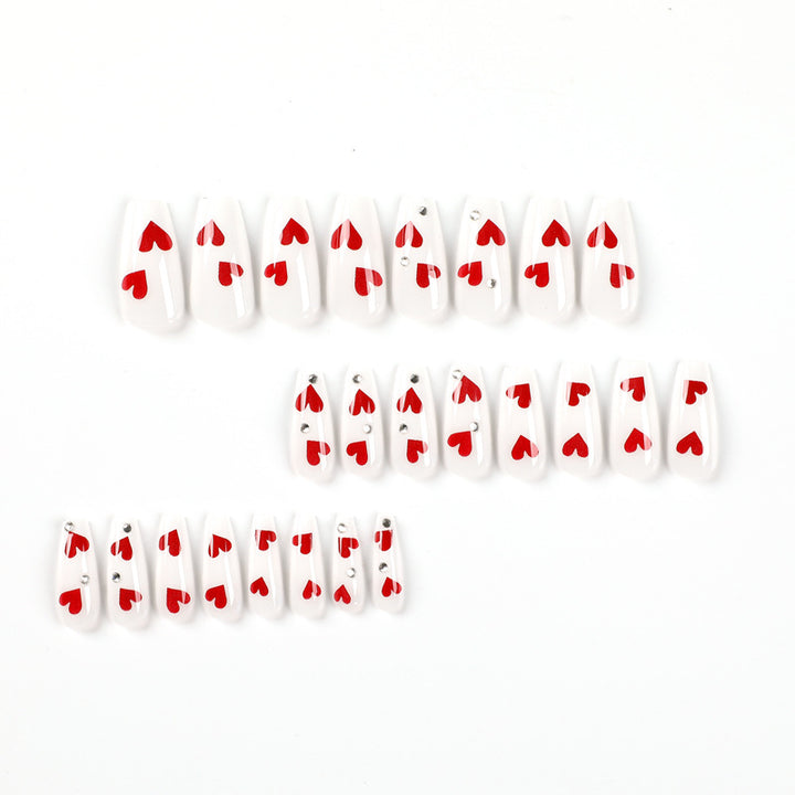 Artful Nail Extensions with Romantic Heart Designs Stornfield