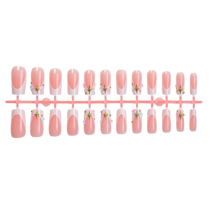 Artificial nail set with delicate flower decoration Stornfield