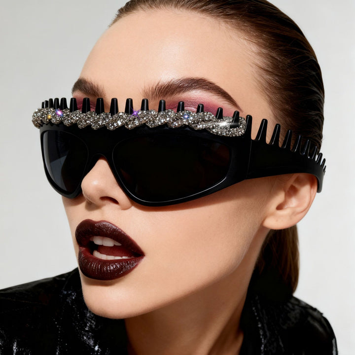 Ladies sporty sunglasses with intricate design and sparkling accents Stornfield