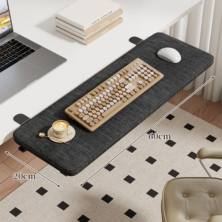 Clamp-On Side Desk Shelf Extender with Woodgrain Laminate Top and Adjustable Locking Clamp