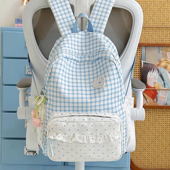 Stylish Gingham Patterned Backpack Stornfield