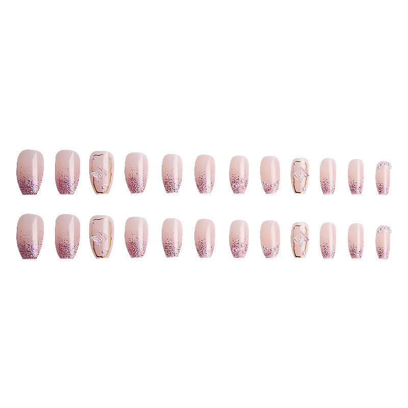 Premium Decorative Press-On Nail Set with Butterfly Accents Stornfield