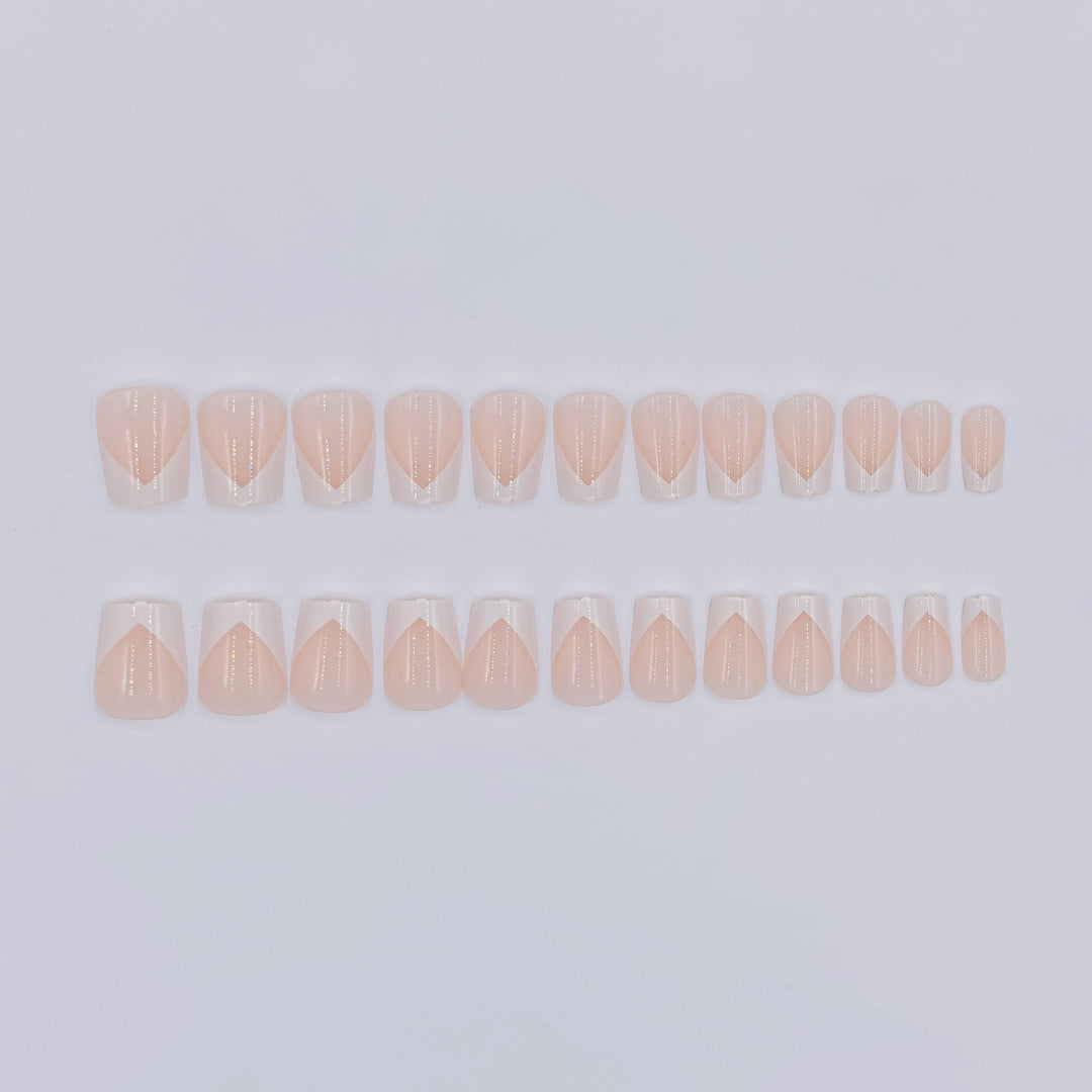 Elegant Chevron French Tip Nail Art Set