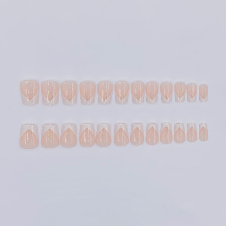 Elegant Chevron French Tip Nail Art Set