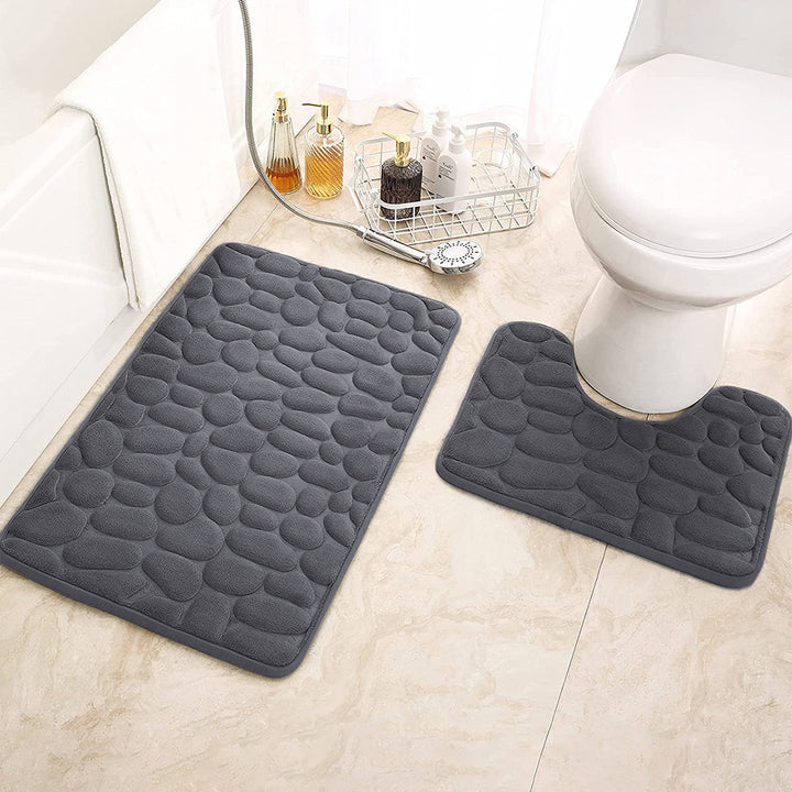 Plush Tropical Leaf Bath Mat for Bathroom