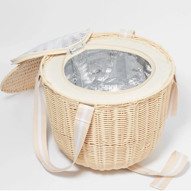 Ladies picnic basket with integrated cutlery set and practical insulation elements Stornfield