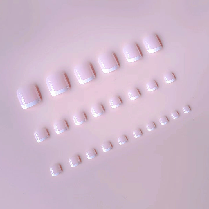 Artificial nail set with elegant French tip design Stornfield