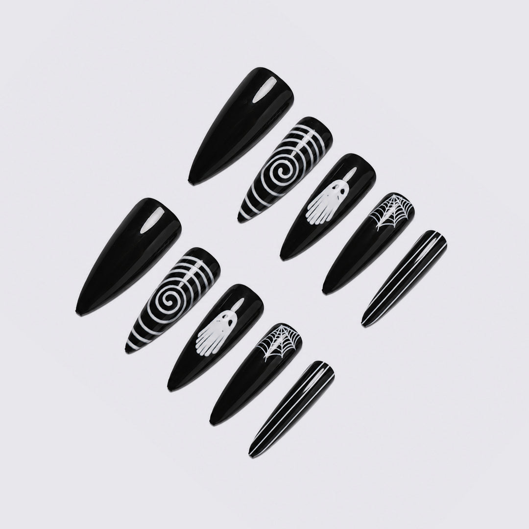 Gothic Themed Stiletto Press-On Nails Stornfield