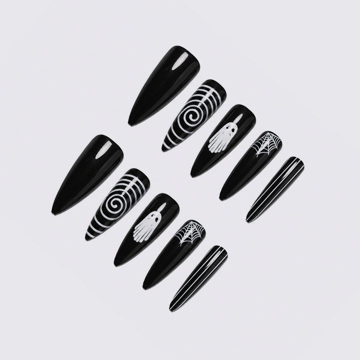 Gothic Themed Stiletto Press-On Nails Stornfield