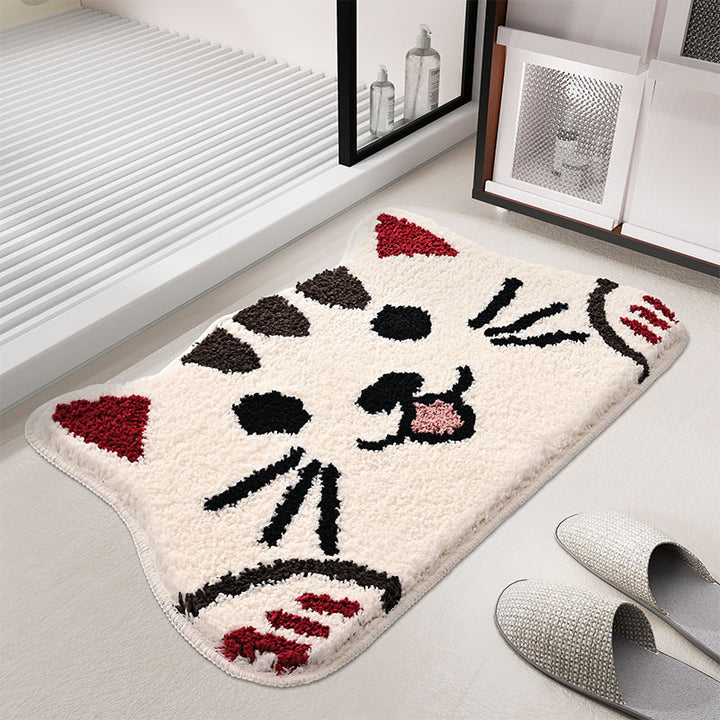 Cat-Themed Plush Bath Mat
