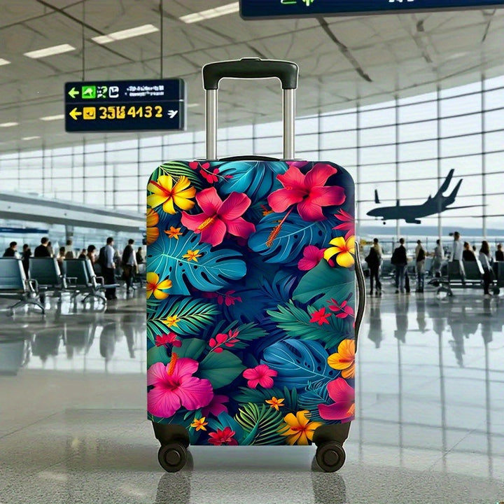 Women's Hard Shell Suitcase with Tropical Flower Pattern Stornfield