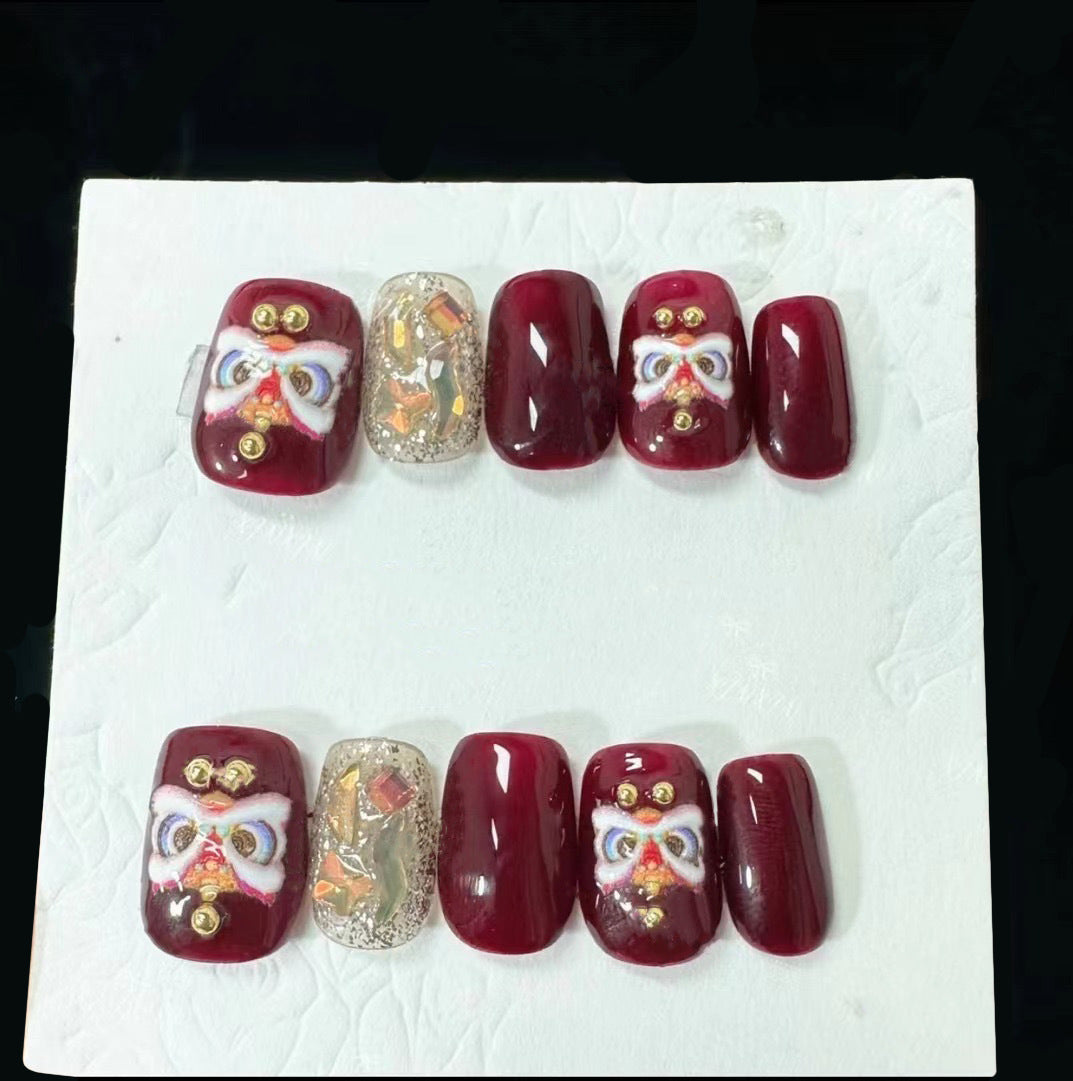 Exquisite acrylic nails with jewelry decorations Stornfield