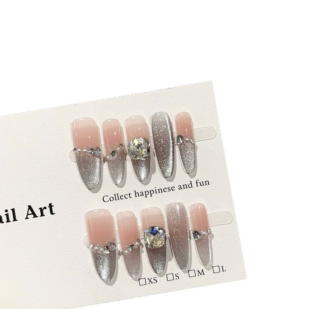 Elegant Glittering Press-On Nail Set