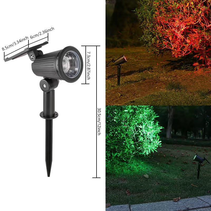 Adjustable Solar LED Garden Spotlight Stake With Swivel Head Integrated Solar Panel And Weatherproof Housing Stornfield