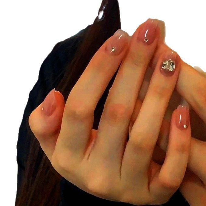 Elegant Crystal-Embellished Press-On Nail Set Stornfield
