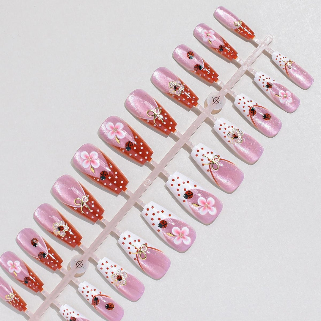 Artistic Floral Press-On Nail Tips Stornfield