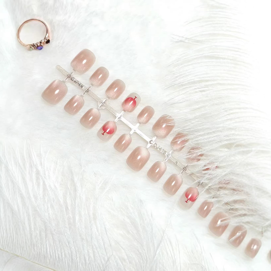 Artificial nails with elegant gradient and glitter accent design Stornfield