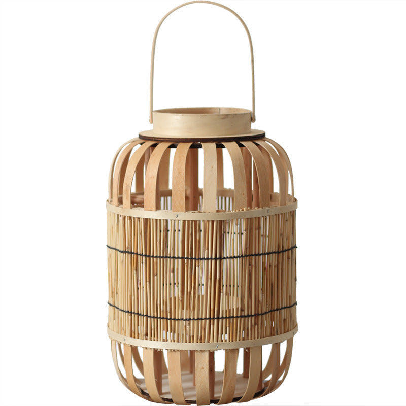 Handcrafted lantern made of bamboo and metal Stornfield