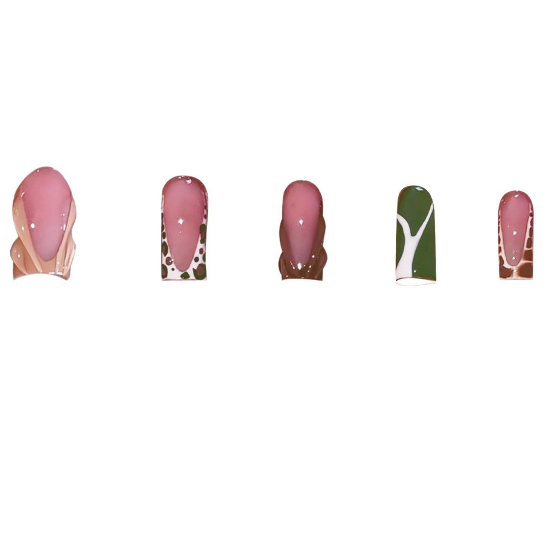 Artistic Press-On Nail Set with Unique Patterns Stornfield