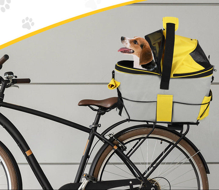 collapsible breathable pet travel carrier with reinforced metal frame and padded handle Stornfield