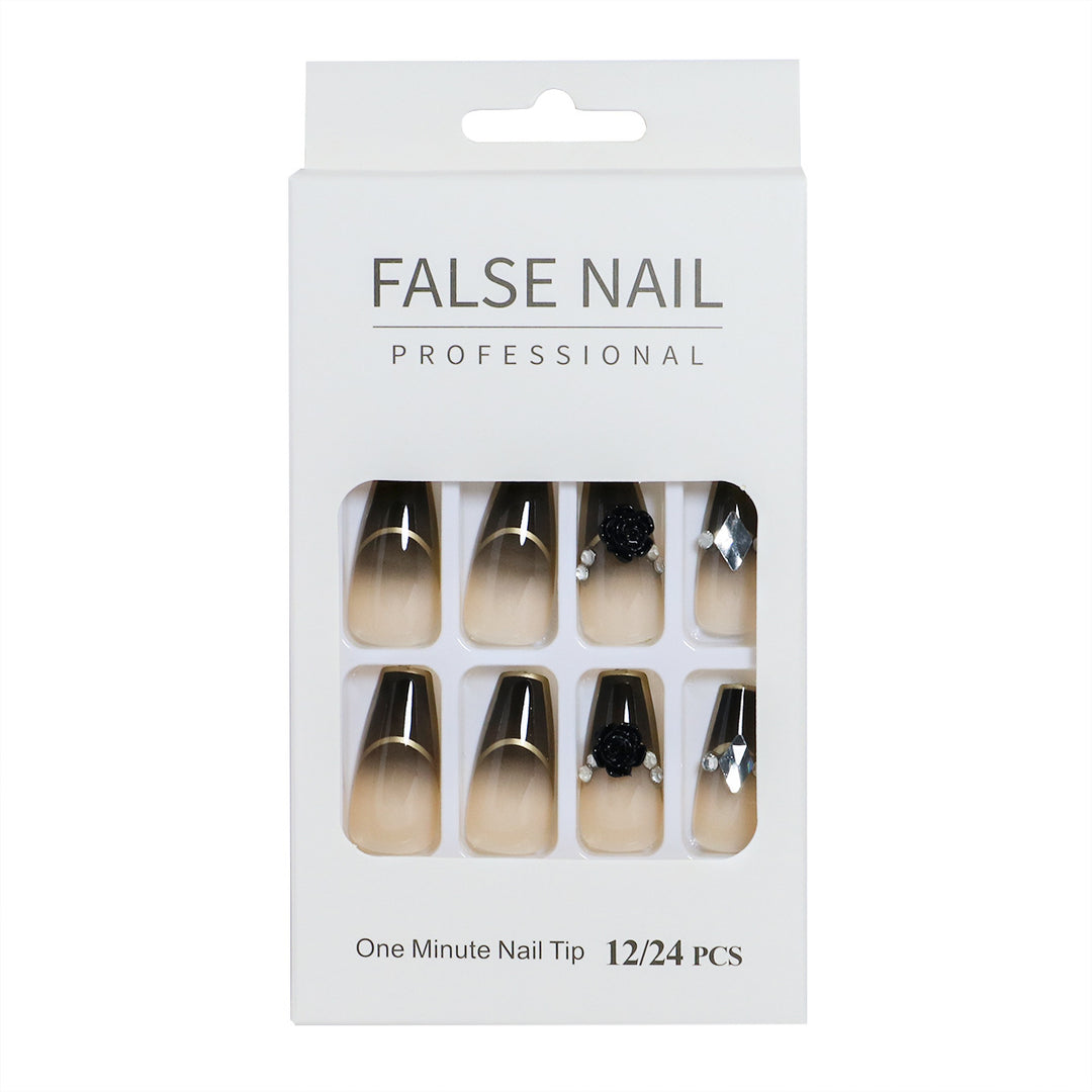 Decorative Press-On Nail Set with 3D Accents Stornfield