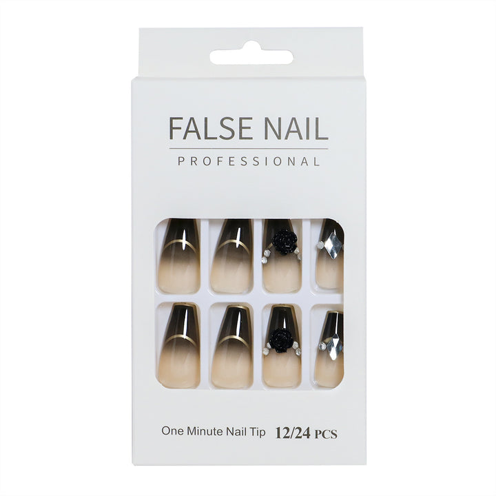 Decorative Press-On Nail Set with 3D Accents Stornfield