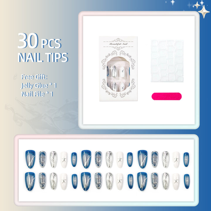 Celestial-Themed Press-On Nail Art Set