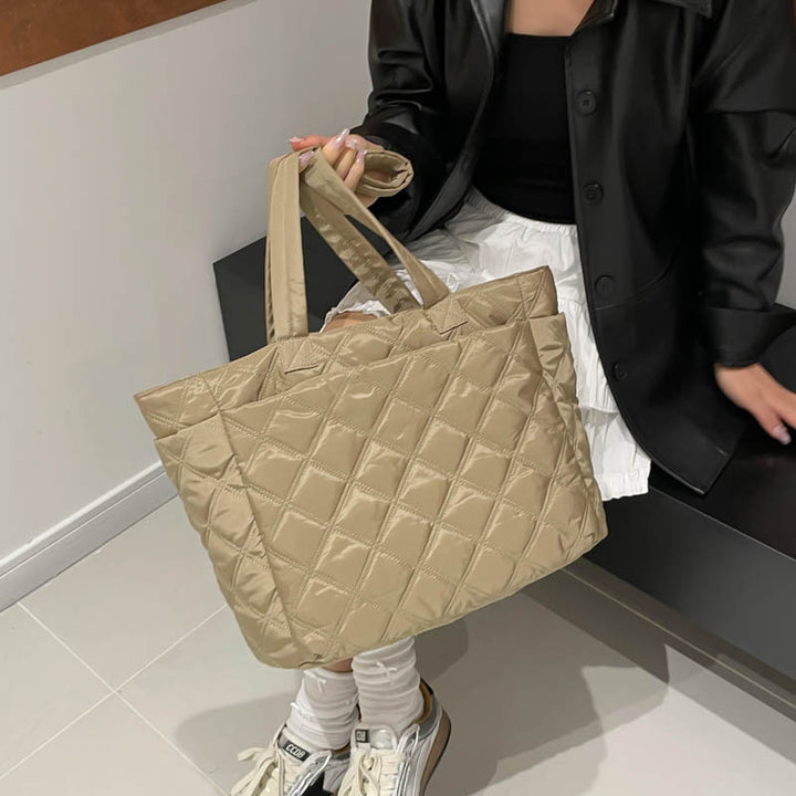 Insulated Quilted Tote Bag