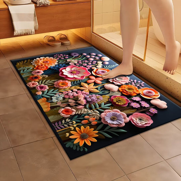 Artistic Floral Design Bath Mat Stornfield